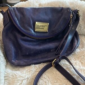 Elegant Purple Leather Crossbody Bag